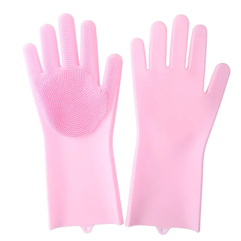 Pink 2pc Sunhanny Волшебные силиконовые перчатки для мытья посуды, кухонные аксессуары, перчатки для мытья посуды, бытовые чистящие инструменты для автомобиля, посуды для домашних животных - Цвет: Pink 2pc