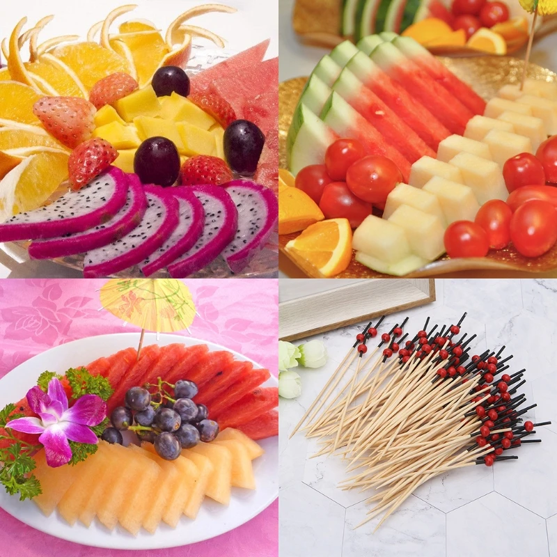 Новинка 100 шт. бусины бамбуковые коктейльные палочки одноразовые зубочистки