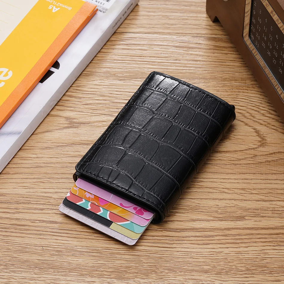 2019 новый анти id держатель кредитной карты Rfid блокирующий кошелек кожаный