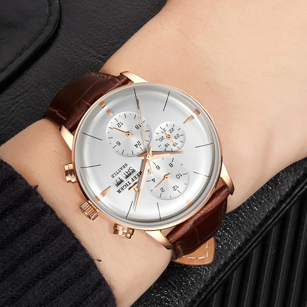 Риф Тигр/РТ Топ бренд Роскошные автоматические часы Reloj Hombre 2019