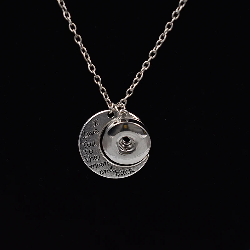 10 шт. модные 18 мм кнопки кулон Цепочки и ожерелья сплав я люблю тебя до Луны
