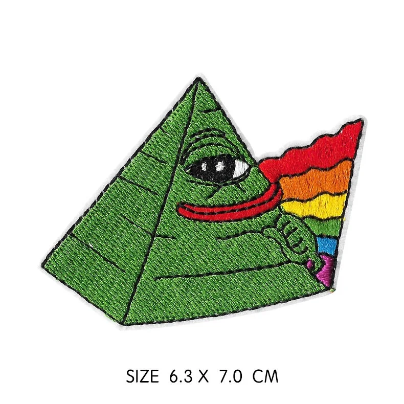 Rainbow frog Sad Pepe The Sad Frog нашивка Meme железная вышитая аппликация нашивка значок - Цвет: Rainbow frog