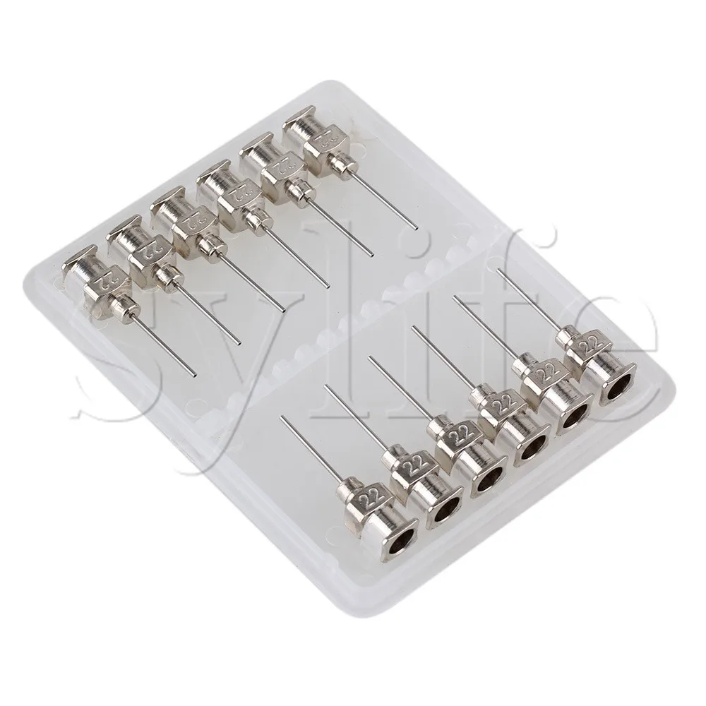 12 шт. серебристые наконечники из нержавеющей стали 22Ga 1/2 дюйма|silver silver|silver needlesilver