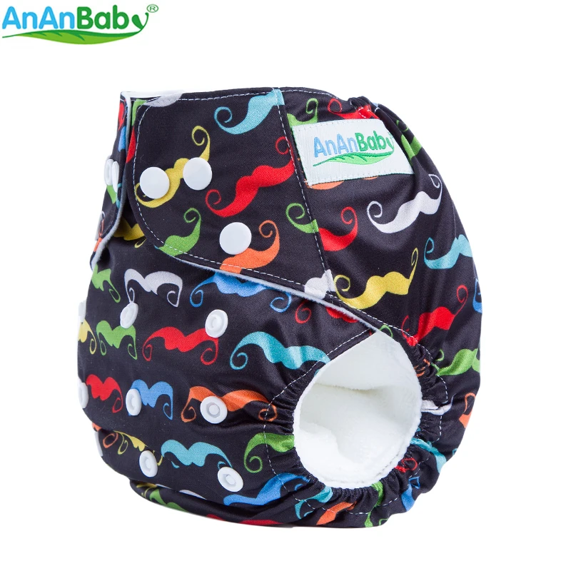 AnAnBaby цифровые принты детские тканевые подгузники водонепроницаемые Многоразовые подгузники с набедренными кнопками M-Series