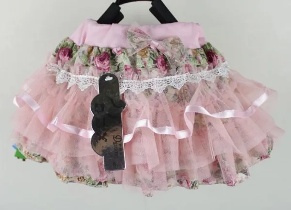 Тюлевая короткая юбка с цветочным узором для девочек в возрасте от 2 до 6 лет