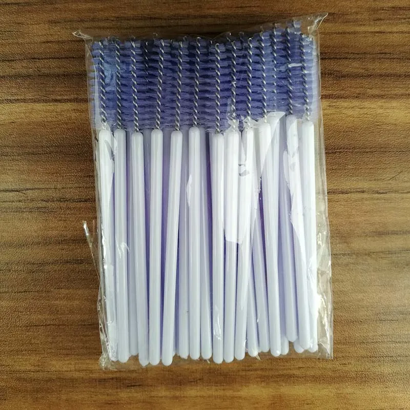 Purple 50 шт./компл. 7 цветов Высокое качество щеточка для наращивания ресниц Профессиональные Накладные ресницы наращивание инструменты для макияжа - Цвет: Purple