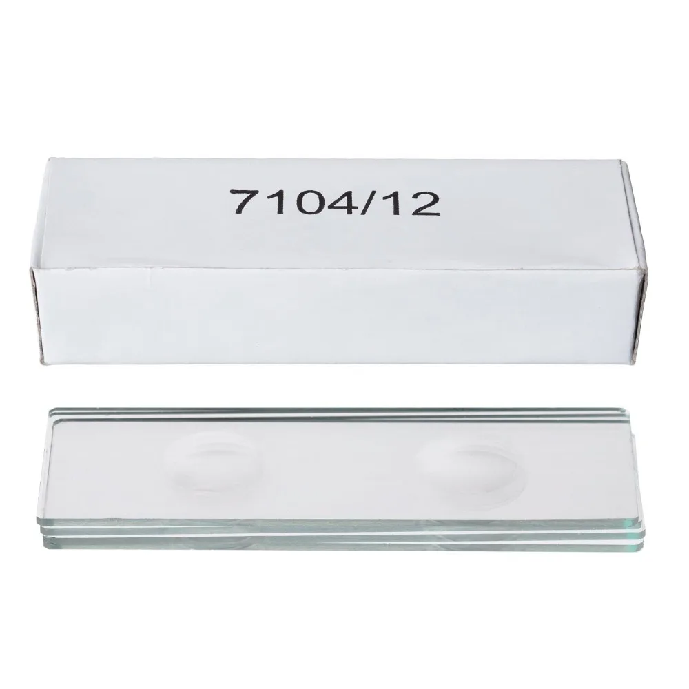 

AmScope Double Depression Concave Microscope Slides Pack of 12 BS-2C12