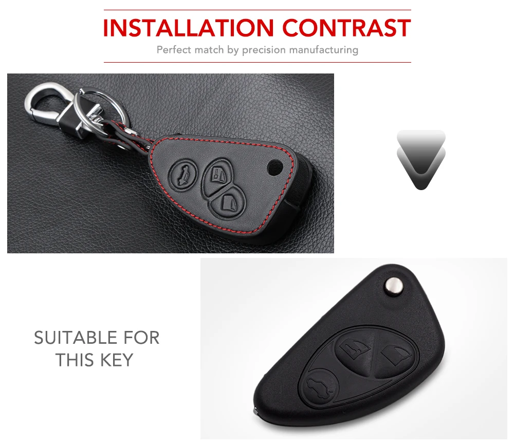 Чехол для ключа из натуральной кожи с дистанционным управлением Alfa Romeo 147 166 156 JTD TS