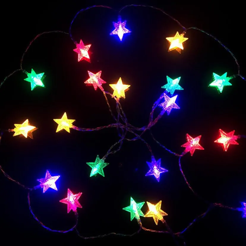 1 шт 20 LED батарея коробка сад Рождественская вечеринка пятиконечная звезда