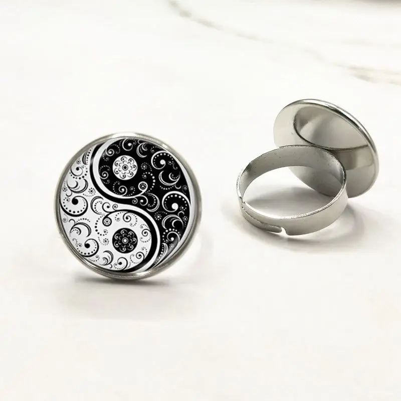 Трендовые украшения Инь Янг Мандала Кольца 1 шт хна кольцо для йоги буддистский