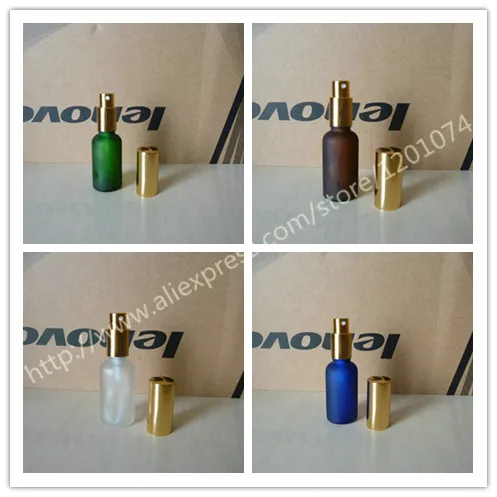 30ml прозрачный/синий/коричневый/зеленое Матовое стекло флакона духов с Алюминий
