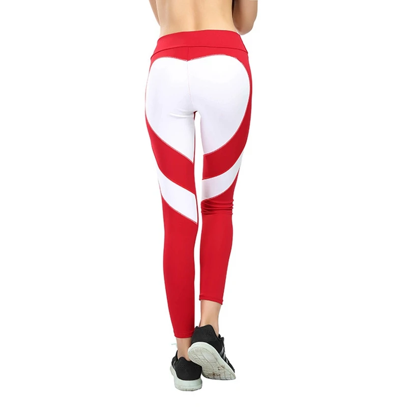 Heart Shape Patchwork Plus Size Yoga Pants Sportwear Women Sports Leggings Running Tights Jogging Gym Fitness Workout Trousers