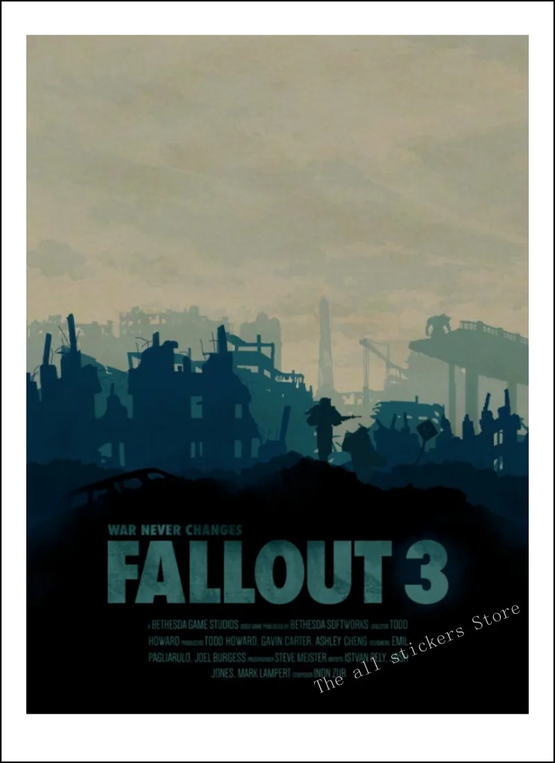 Fallout 4-DLC Nuka world. Fallout 3 4 игровой постер домашний интерьер украшение крафт-игра постер рисунок core наклейки на стену/9005 - Цвет: 17