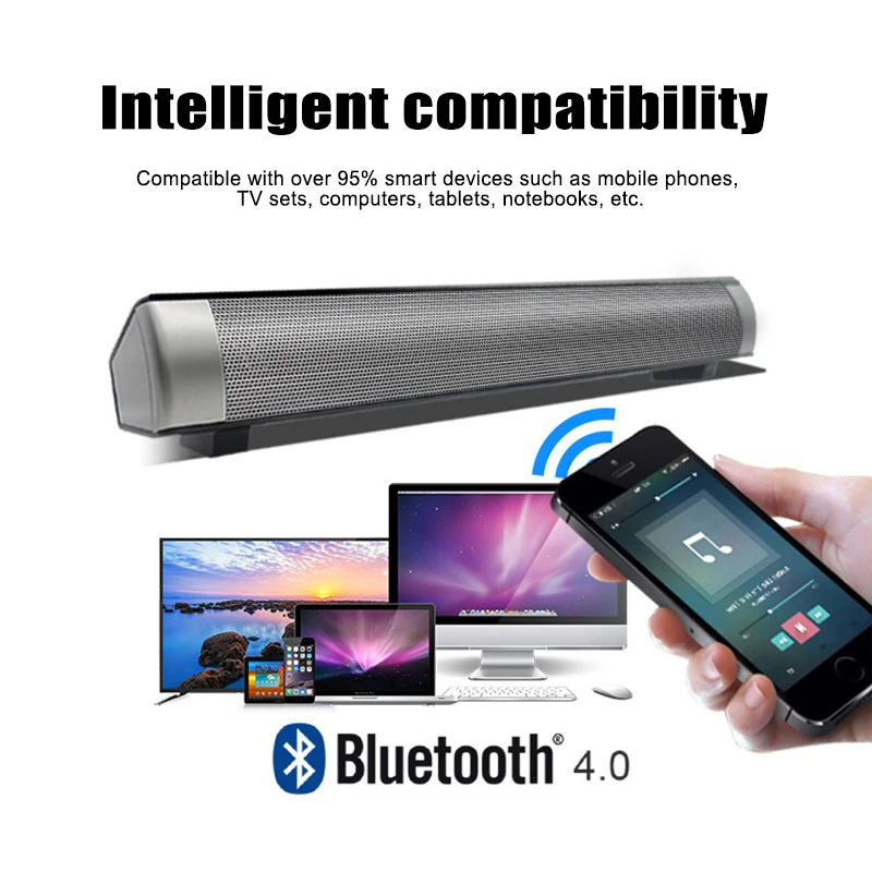 

Портативный супер бас домашний кинотеатр Саундбар ТВ динамик сабвуфер Bluetooth Колонка 10 Вт беспроводной Bluetooth динамик
