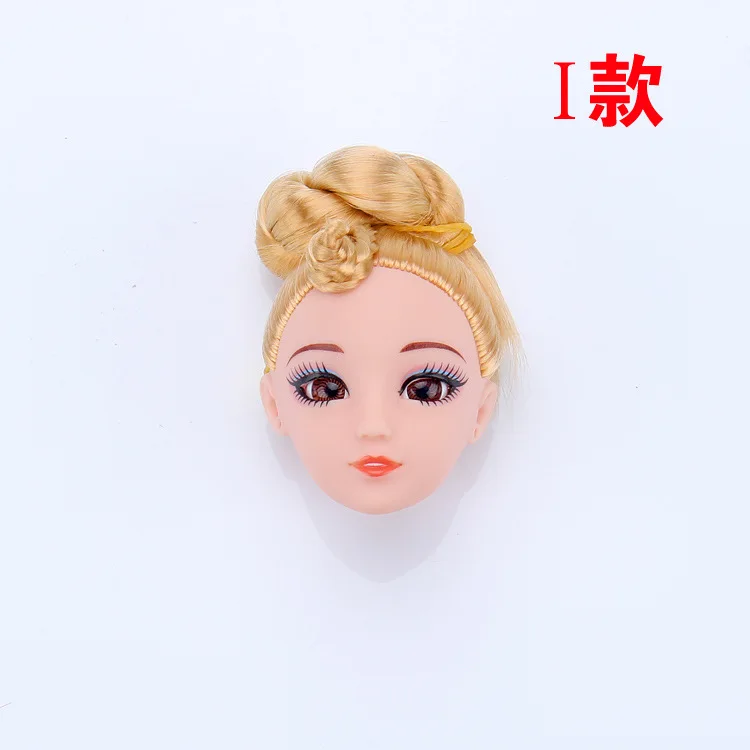 I 3D голова коричневый вьющиеся волосы DIY аксессуары для куклы Барби лучший подарок для девочки детская игрушка wt001-1 - Цвет: I