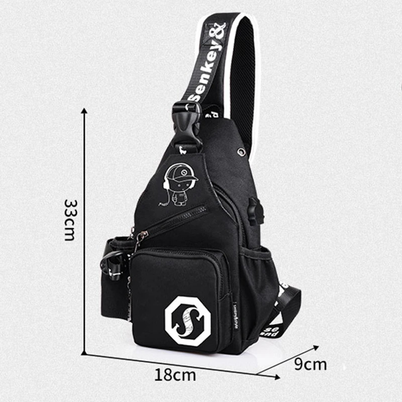 Сумка мессенджер с USB зарядкой светящаяся сумка через плечо для мальчиков