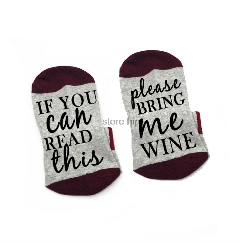 Носки если вы можете прочитать это читайте Bring me Wine хлопковые эластичные удобные