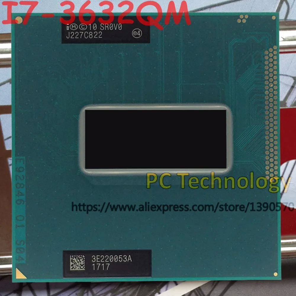 Оригинальный процессор Intel Core I7 3632QM SR0V0 2 ГГц L3 = 6M четырехъядерный Бесплатная
