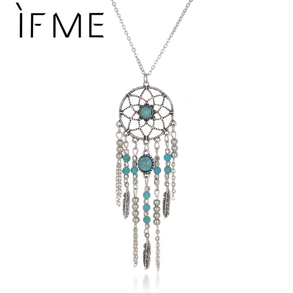 Ожерелье IF ME Hot New Dream Catcher ожерелье с подвеской из камня и кисточками в стиле бохо