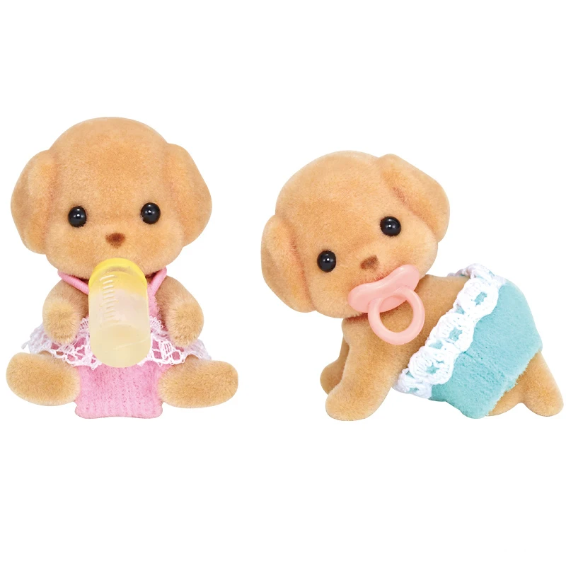 Sylvanian Families Детские близнецы игрушечные фигурки животных пушистый Кукольный дом набор свинья/обезьяна/кролик/белки/панда/шифон - Цвет: 52618