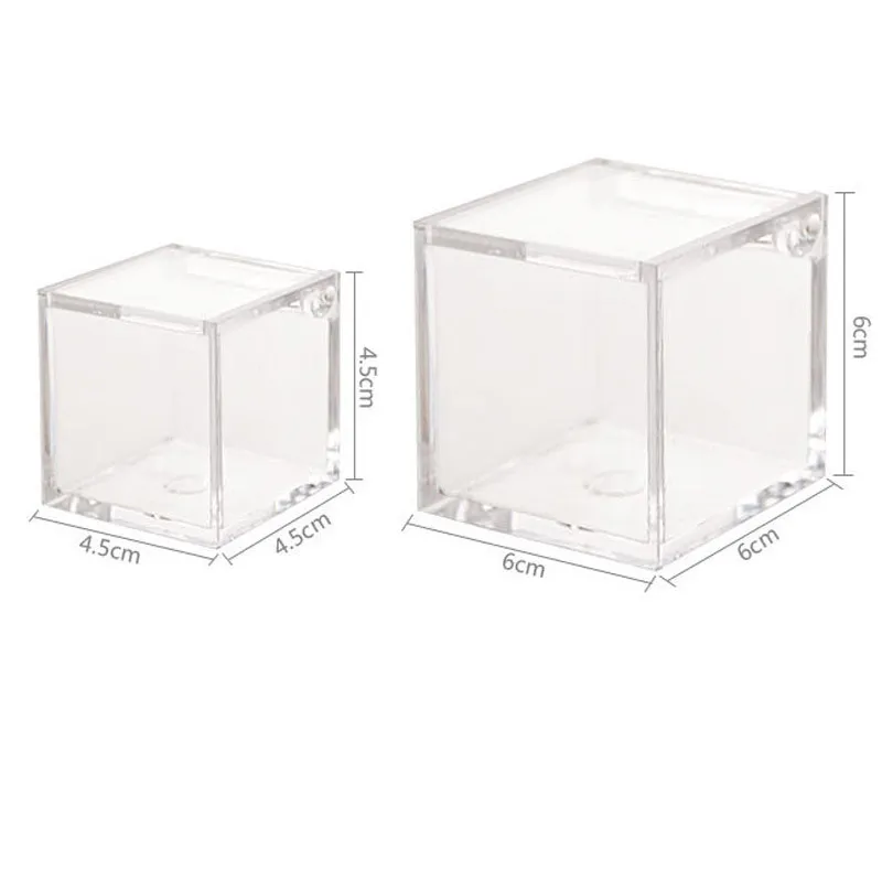 12PCS 4.5x4.5x4.5c Clear Acrylic Square Box Favors Candy Boxes Wedding Party Gifts Chocolate Package Supplies | Дом и сад