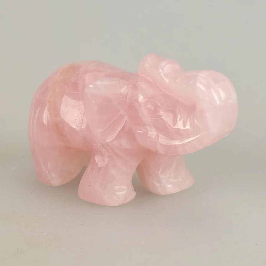 2 'статуэтки слона резные из натурального розового кварца кристалл исцеление