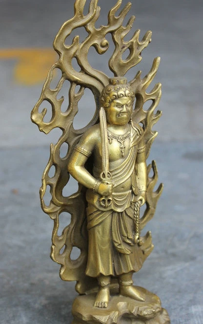 8 &quotКитайская Чистая латунь буддистская японская фудо-Мио-о ачаланата Будда