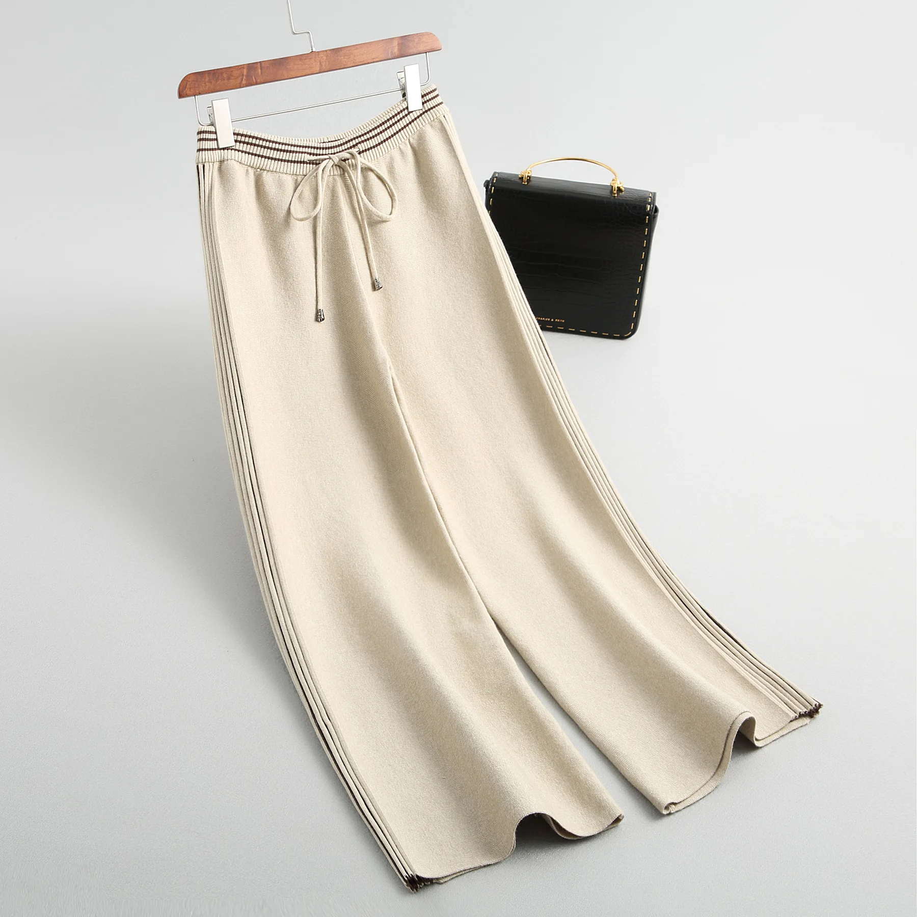 

2020 spring new style wide-leg pants loose straight retro gentle floor pants women