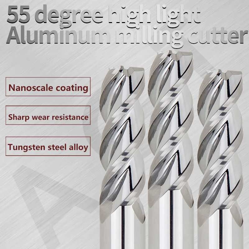 Режущий HRC55 3 флейта Endmill Carbure Freze ucu Cnc фреза Концевая для карбида алюминия меди