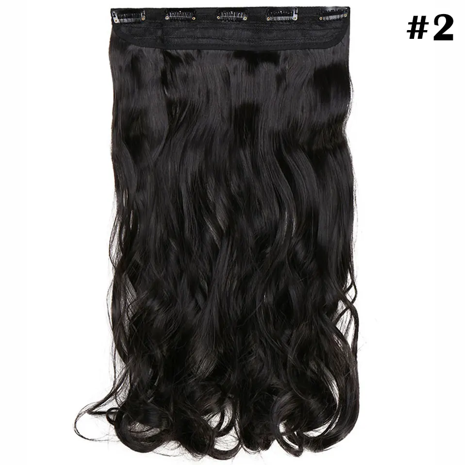 dark brown SNOILITE, 24 дюйма, синтетические кудрявые длинные волосы на заколках, цельные волосы для наращивания, наполовину полные волосы, черные, коричневые, красные волосы для женщин - Цвет: dark brown