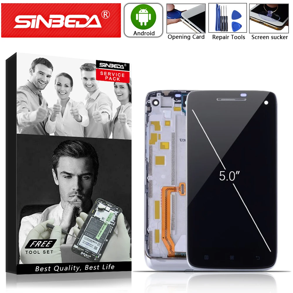 Оригинальный черный Сенсорный экран для lenovo Vibe X S960 5 0 дюйма ЖК дисплей с рамкой