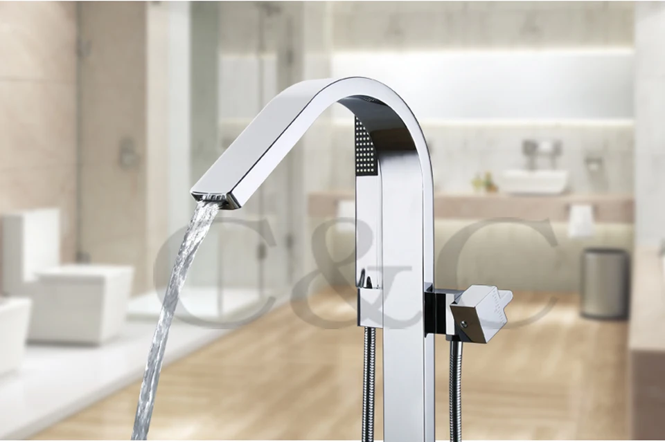 Большой поток воды Легкая установка со встроенной коробкой для ванной водопад