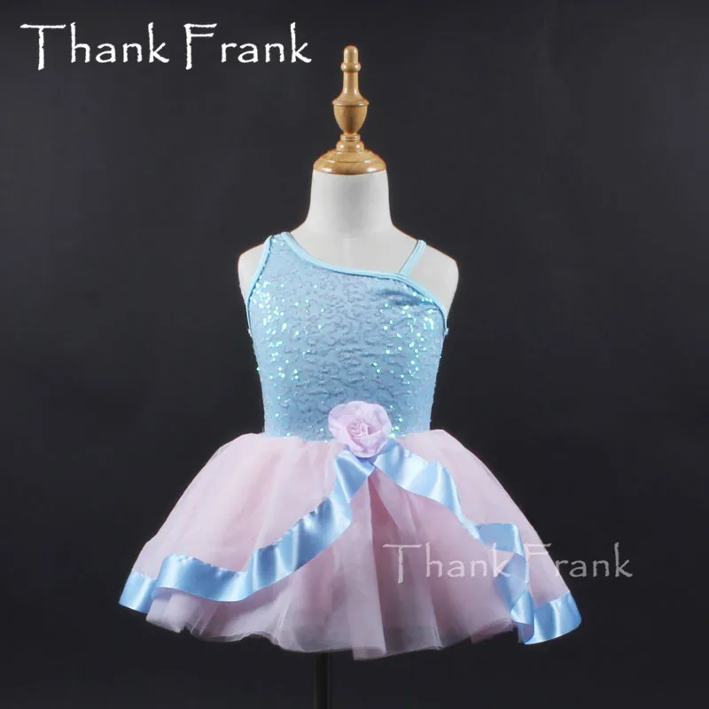 

Carnival Sequin Dance Ballet Costume For Girls Kids One Shoulder Flower Ballet Tutu Dress Women Adult Ball Gown Stage Costumes
