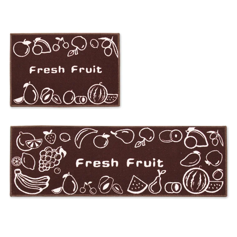 Brown fruit 2 шт моющиеся кухонные коврики фруктовый узор кухонные коврики и ковры 40*60 см+ 40*120 см - Цвет: Brown fruit
