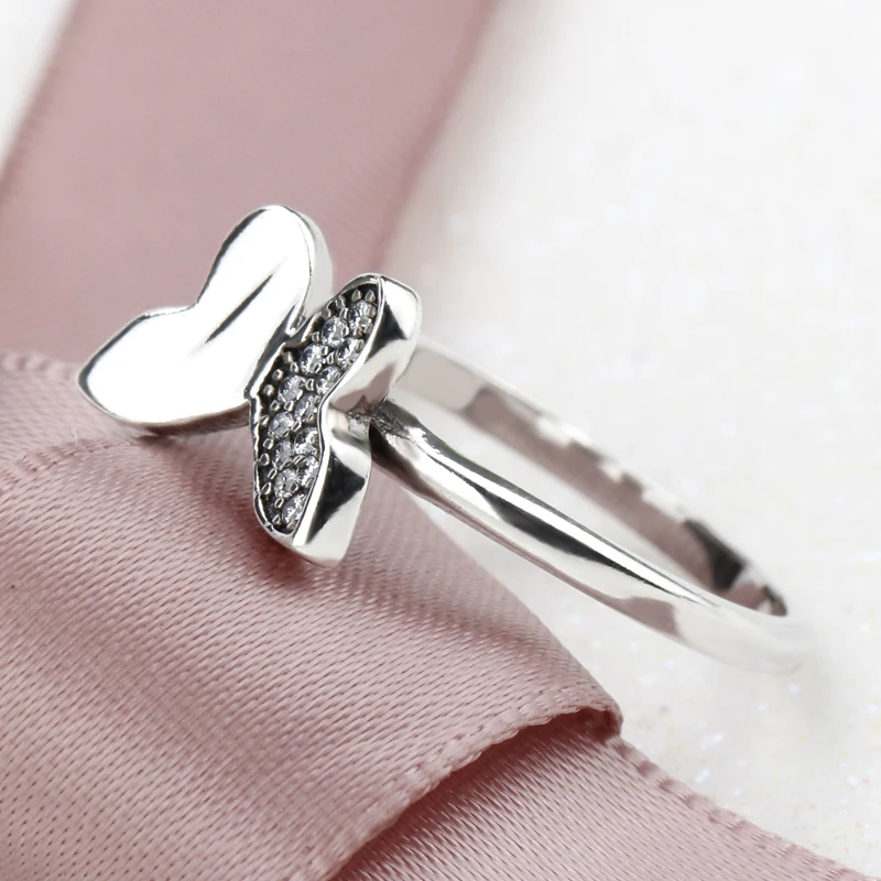 Женское кольцо с бабочкой из стерлингового серебра 925 пробы очаровательное