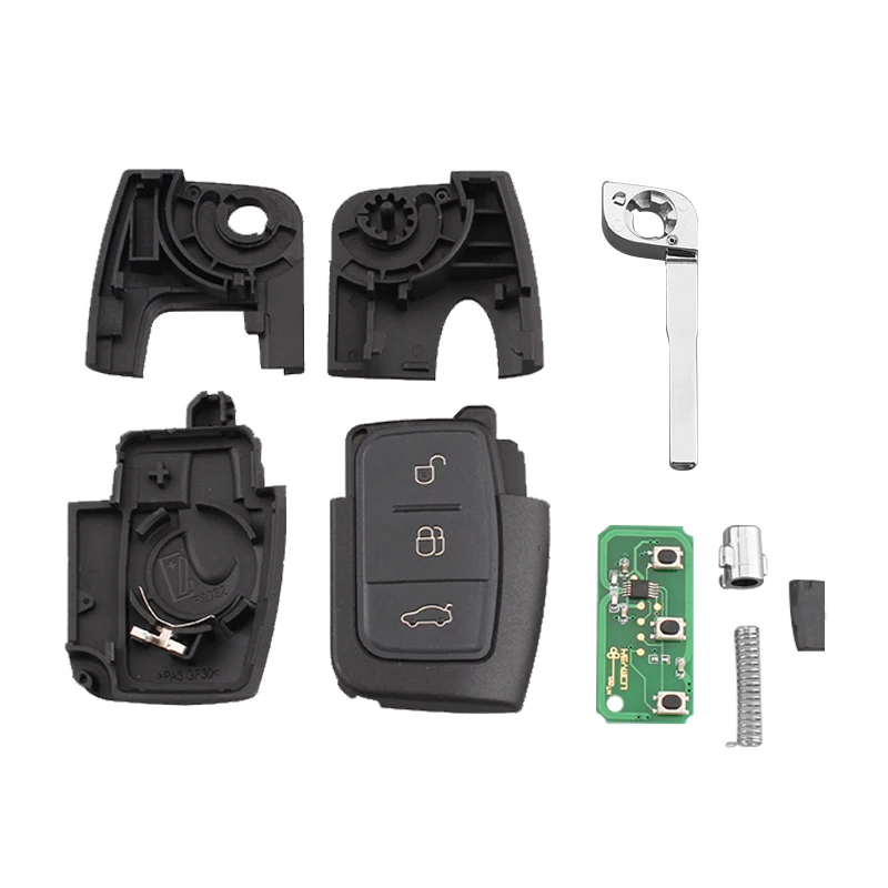 QWMEND 3 кнопки 433/315 МГц Флип складной дистанционный ключ DIY для Ford Focus Fiesta 2013 Fob чехол HU101 Blade& ID63 чип