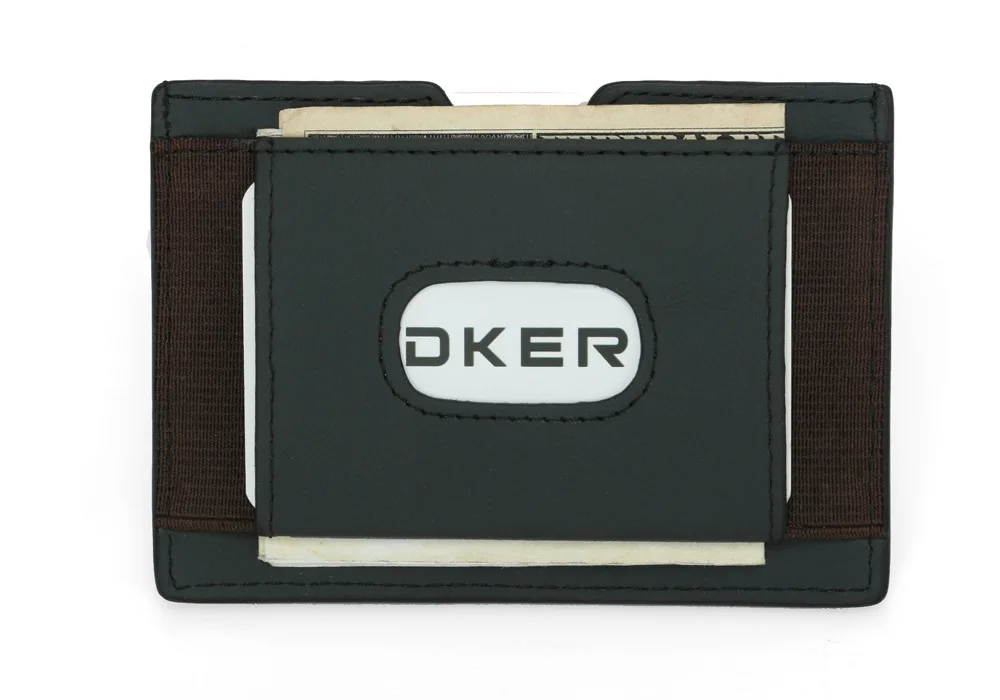 DKER мужской первый слой кожаный держатель для карт корейская мода RFID кожаный эластичный бизнес-кошелек Тонкий держатель для карт s
