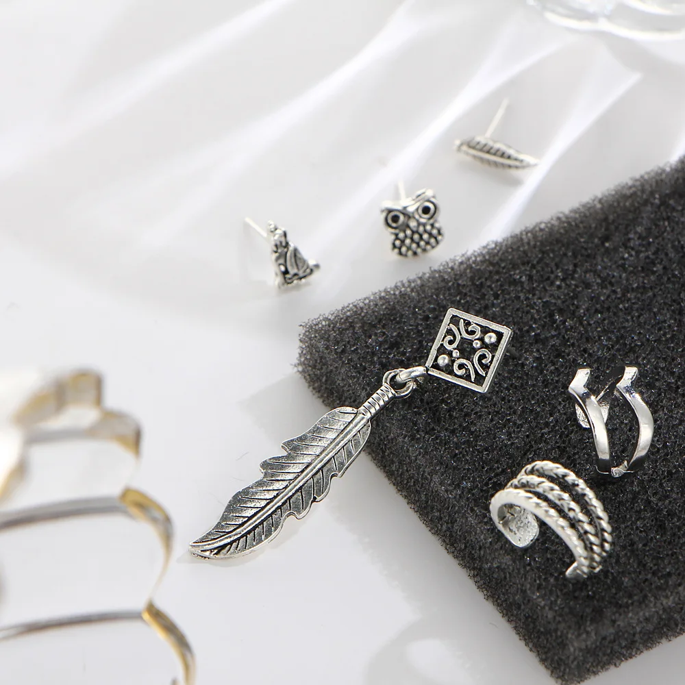 Набор из 6 предметов серьги в европейском и американском стиле ретро виде листика