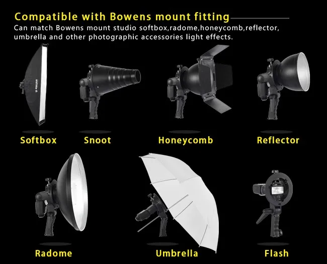 S-образный кронштейн держатель с креплением Bowens для вспышки Speedlite Snoot софтбокс красота блюдо Отражатель Зонтик
