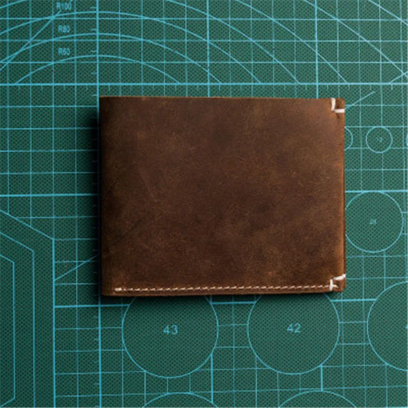 

ALAVCHNV Original Manual Minimalist First Crazy Retro Men And Women Personalized Wallet Slim Leather Wallet YG627