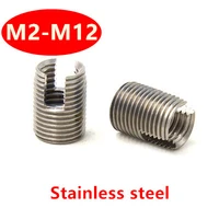 m2 m2 5 m3 m4 m5 m6 m8 m10 stainless steel self tapping thread insert screw bushing 302 slotted type wire thread repair insert