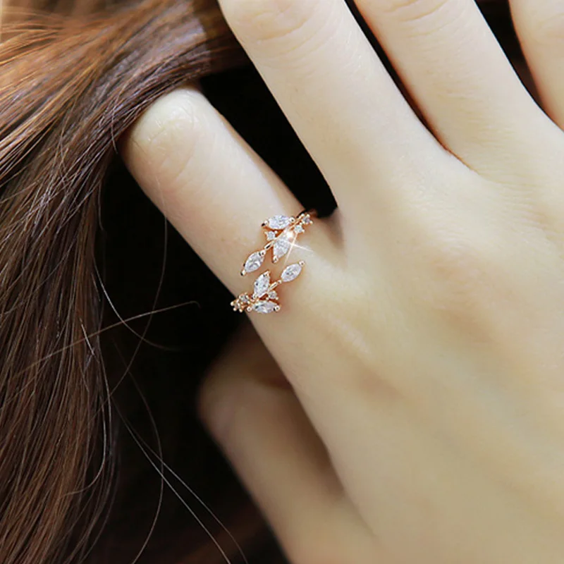 1 шт. очаровательные кольца кольцо с отверстиями в листьях элегантное на палец