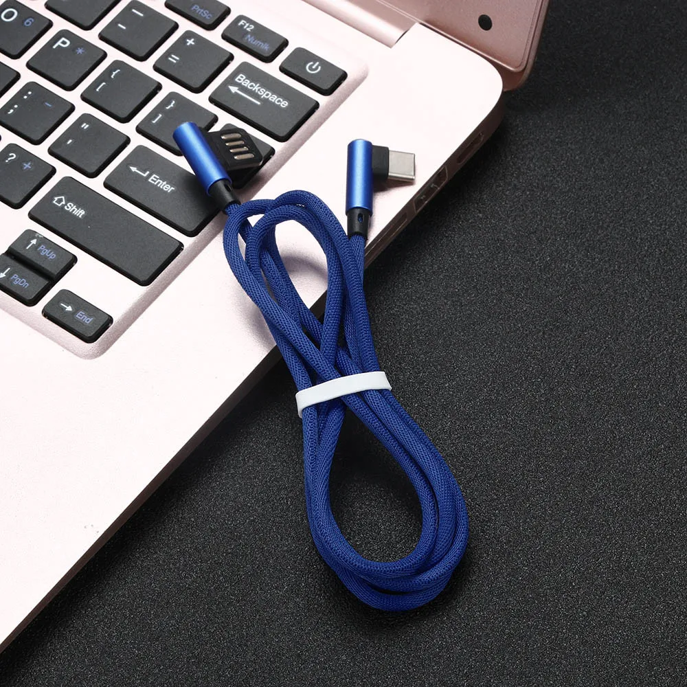 И l-образный дизайнерский Плетеный 90 градусов под прямым углом type-C/Micro USB кабель для быстрой синхронизации данных и зарядки для samsung