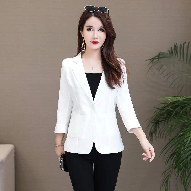 Women's Blazer Jackets And Coats 2020 Fashion Seven-Point Sleeve Coat Ladies Office Female Small Suit Plus Size M- 5XL W957 | Женская