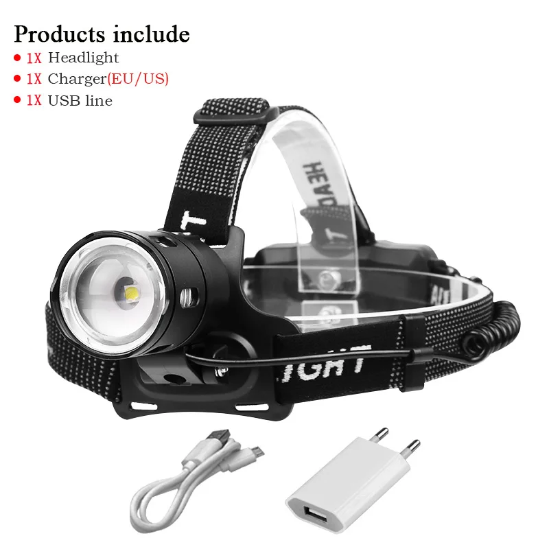 V6 headllight-H Перезаряжаемый USB налобный фонарь xhp70, головной светильник, лампа-вспышка, светильник V6, налобный фонарь, светодиодный налобный светильник 18650, уличный - Испускаемый цвет: V6 headllight-H