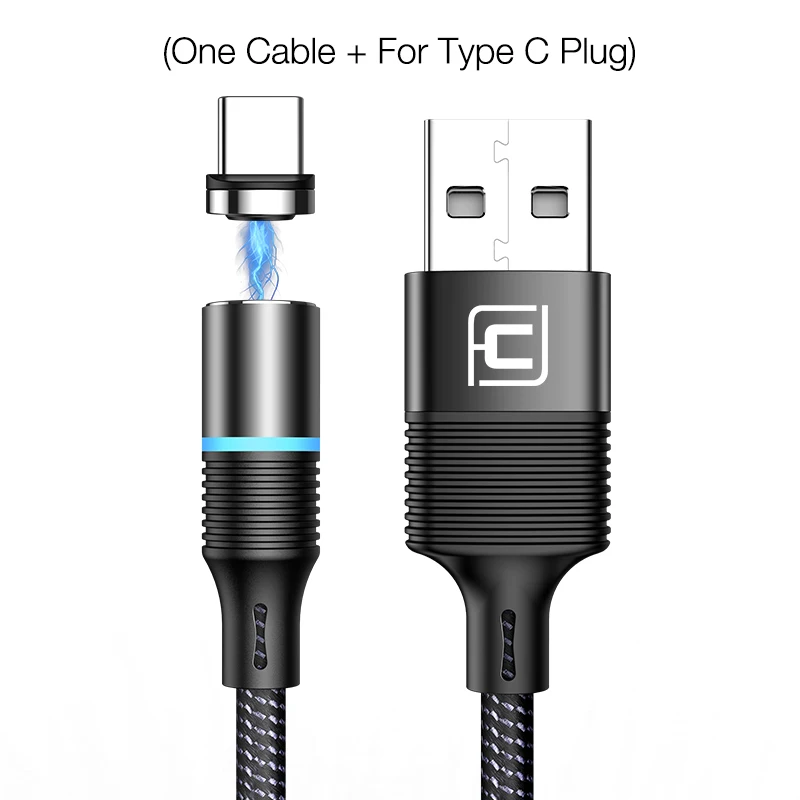 Black for Type C CAFELE QC3.0 светодиодный магнитный USB кабель для iPhone usb type C Micro кабель для samsung huawei Xiaomi Oneplus 3A кабели для быстрой зарядки - Цвет: Black for Type C