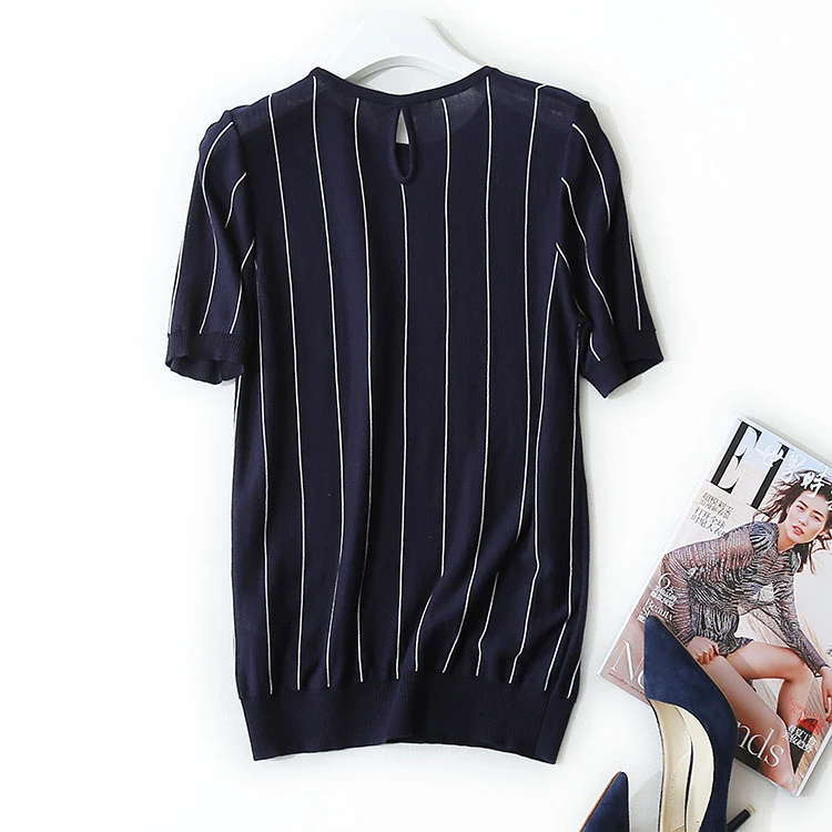 Высококачественная шелковая смесь женский весенне-летний модный полосатый