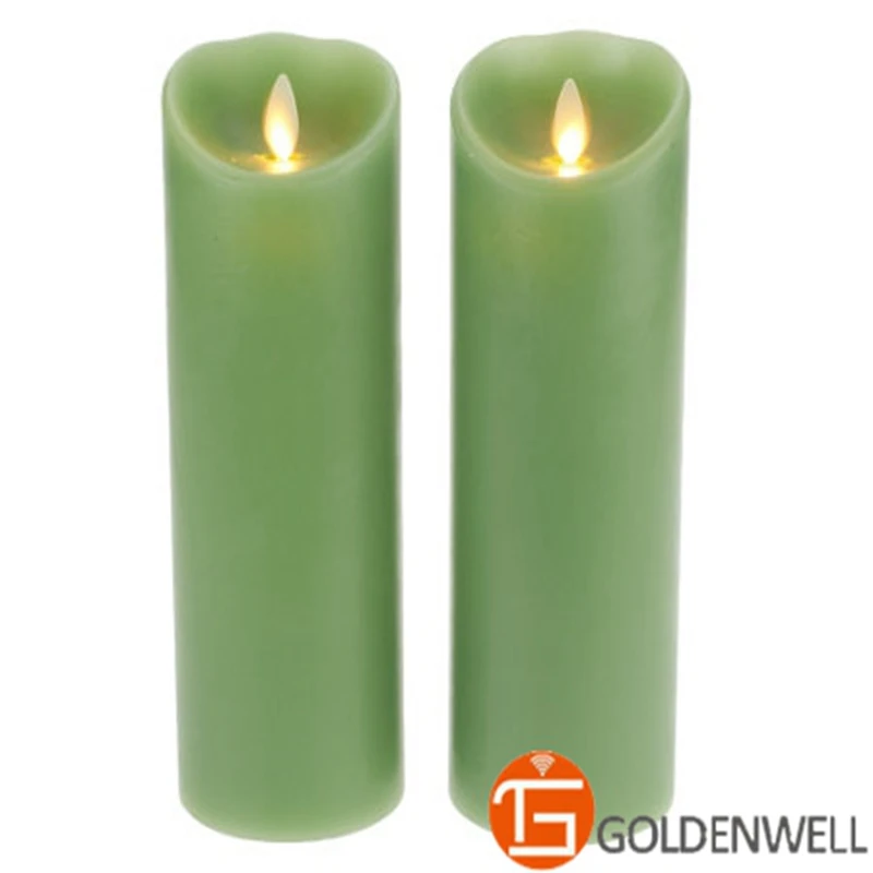 3.5 &quotх 5&quot Зеленый СВЕТОДИОД Беспламенного Свечи Луминара Типа Столб Таймер|candle