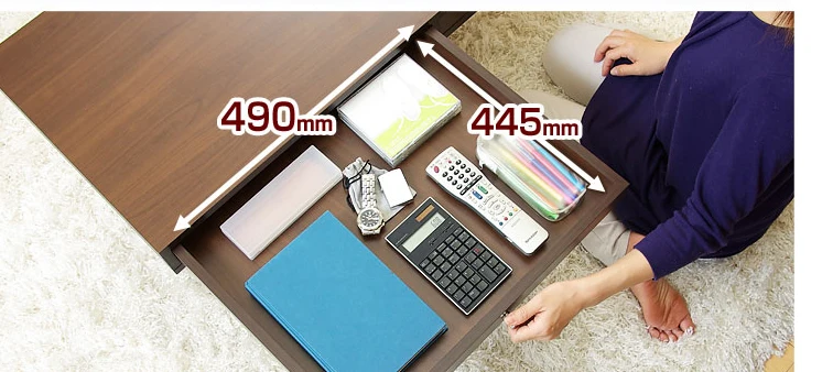 Современный центральный стол с 2 выдвижными ящиками отделанный ореховым орехом