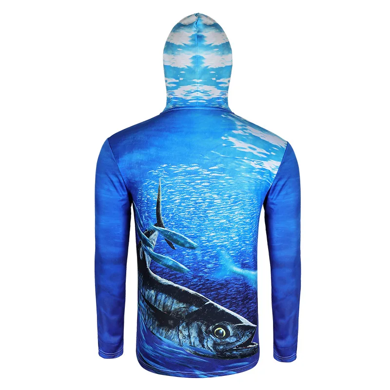 Fishing Long Sleeve Clothes Hooded Anti-UV Sunscreen Breathable Quick Dry Clothing Outdoor Sports T Shirt Pesca | Спорт и